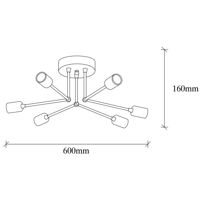 Opviq Sparrow - 1232 Lámpara de araña blanca de metal